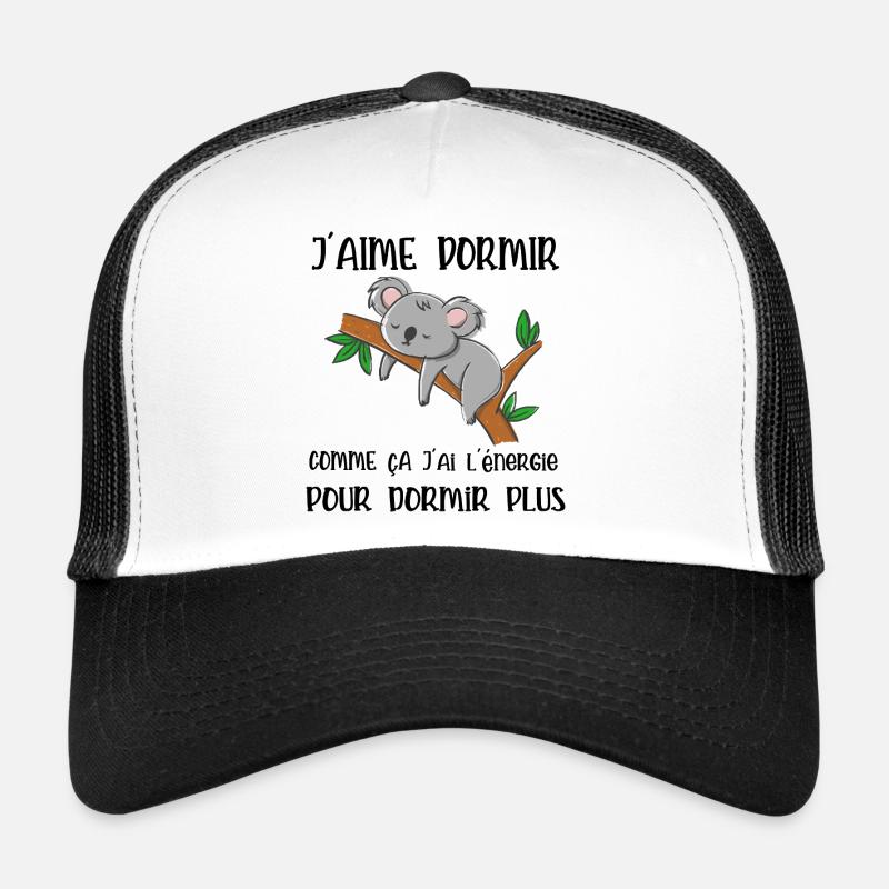 j'aime dormir - Casquette trucker  - blanc/noir