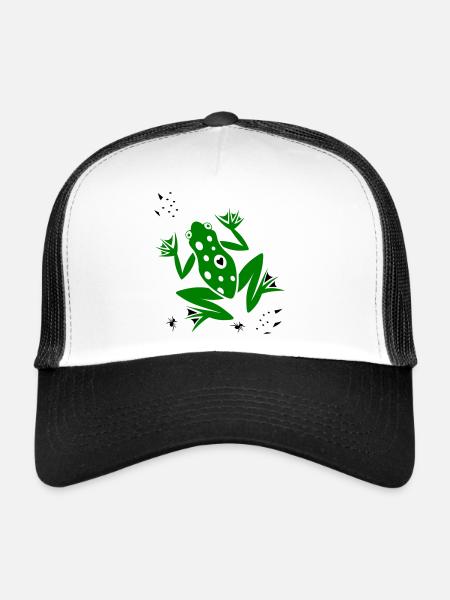 Frosch mit Herz und Ameisen - Trucker Cap - Weiß/Schwarz