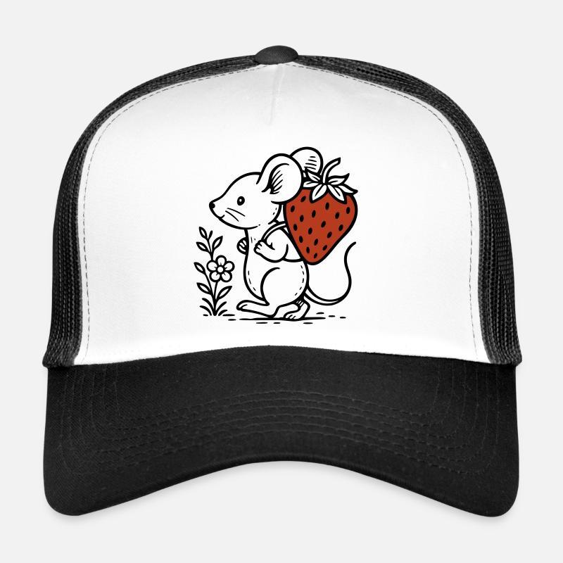 Souris avec fraise - conception de la nature mignonne Casquette trucker 