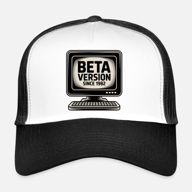 Retro Computer Beta Version Design - Trucker Cap - white/black