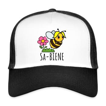 Sabine l’abeille mignonne - Casquette trucker  - blanc/noir - Devant