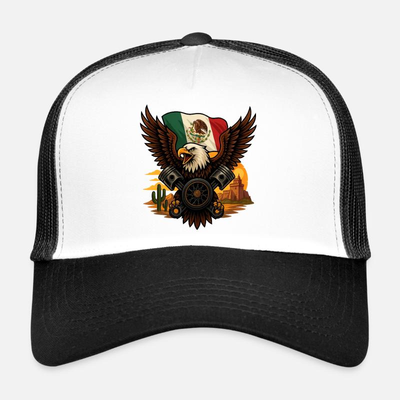 Eagle Rider – Wilder Straßengeist - Trucker Cap - Weiß/Schwarz