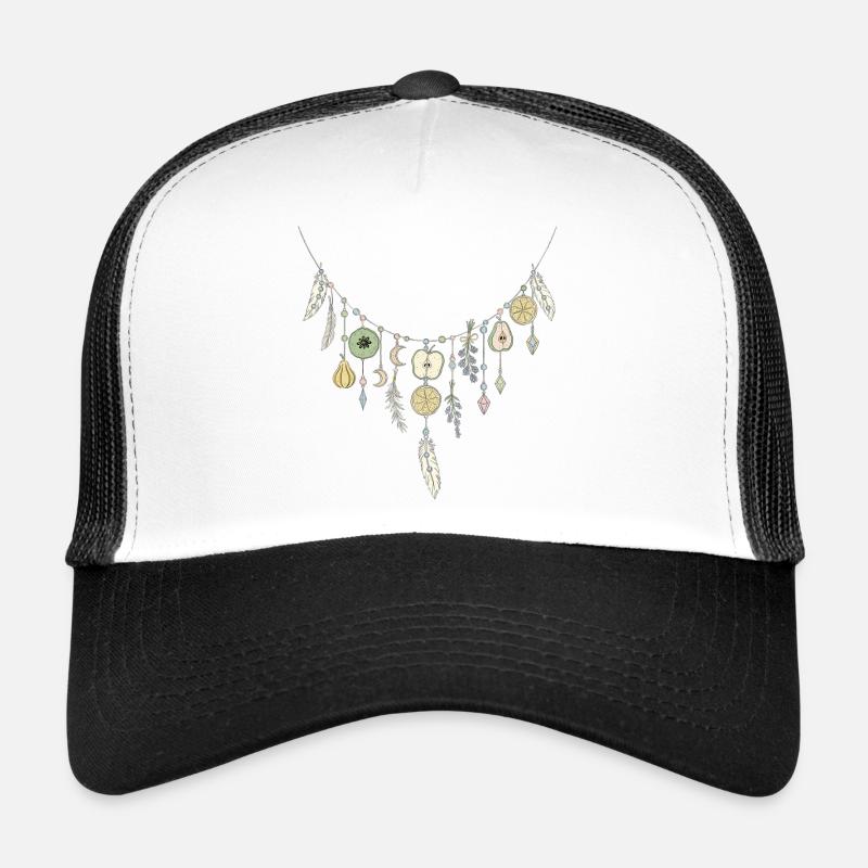 Delicate chain with fruit and feather motifs Trucker Cap