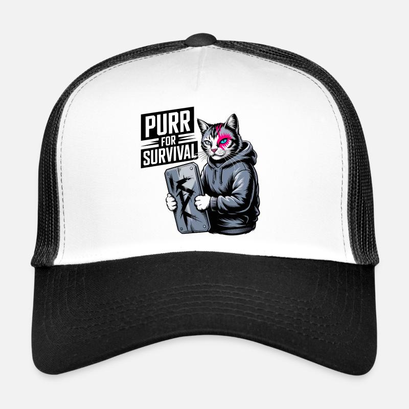 Le chat rebelle ronronne pour survivre Casquette trucker 