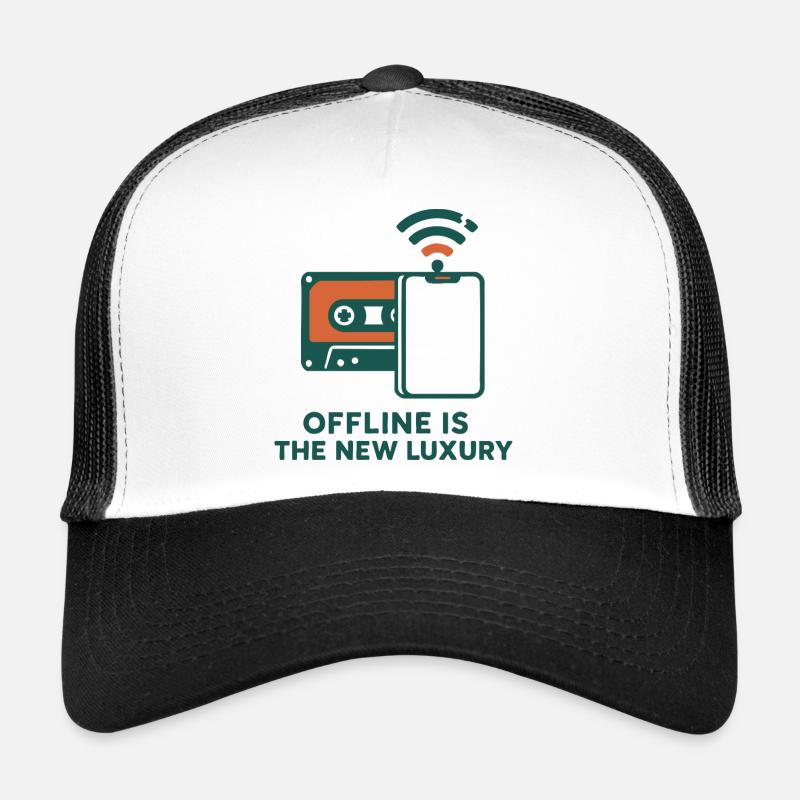 Offline ist der neue Luxus - Trucker Cap - Weiß/Schwarz