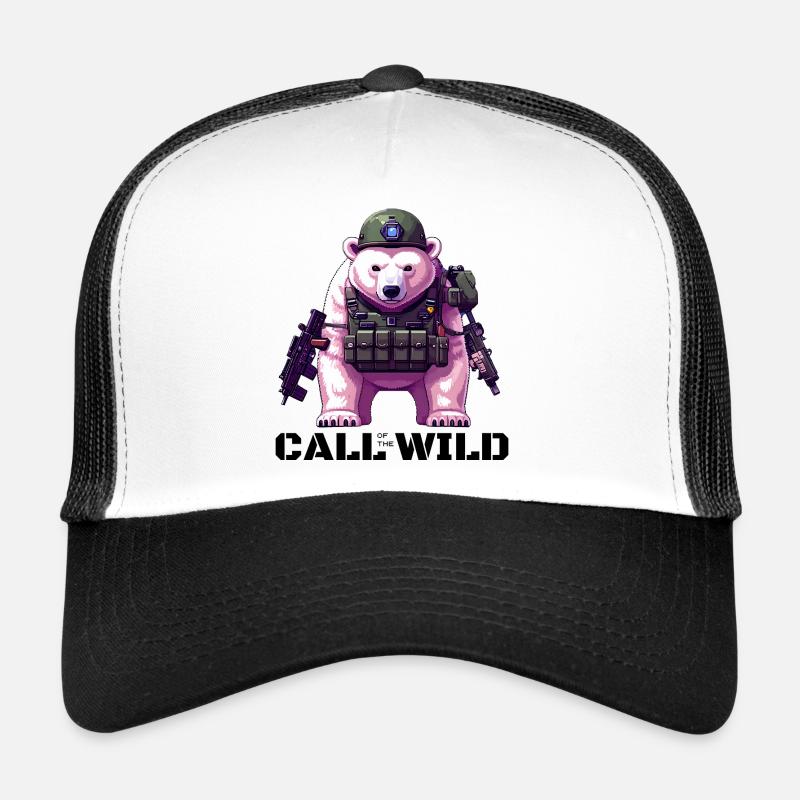Call of the Wildbear – Pixel Ops Edition - Trucker Cap - Weiß/Schwarz
