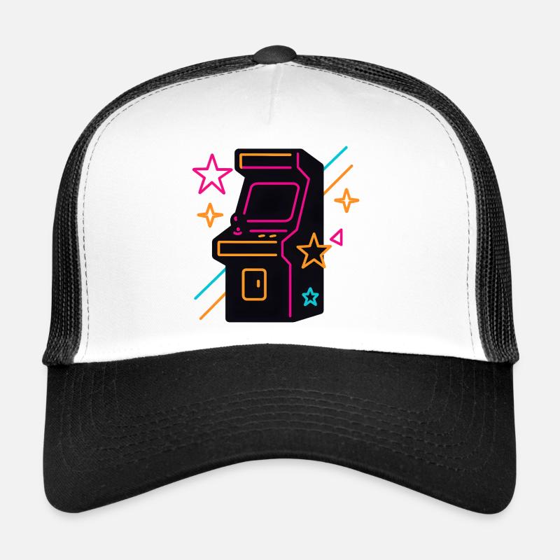 Conception de jeux d’arcade rétro au néon Casquette trucker 