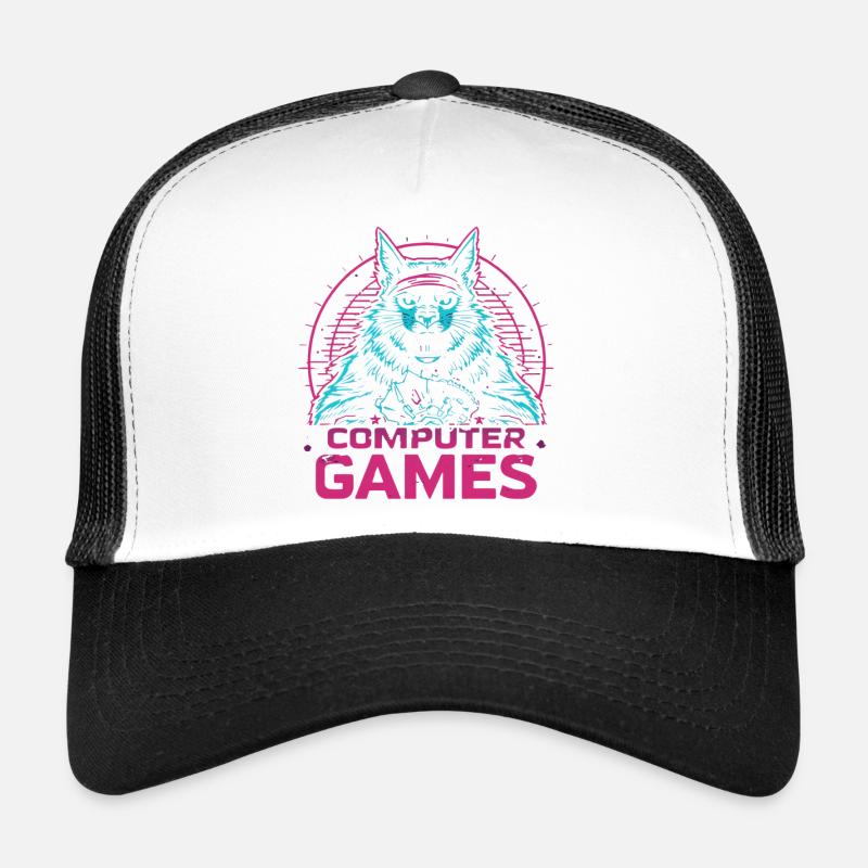 Games logo with neon design Trucker Cap