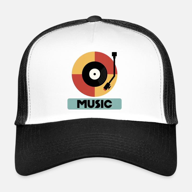 Retro Turntable Music Art Trucker Cap