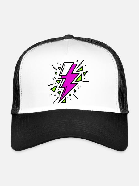 Contemporary Violet and Green Ray - Trucker Cap - white/black - Front