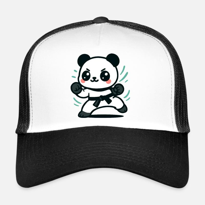 Conception d’arts martiaux Panda mignon - Casquette trucker  - blanc/noir