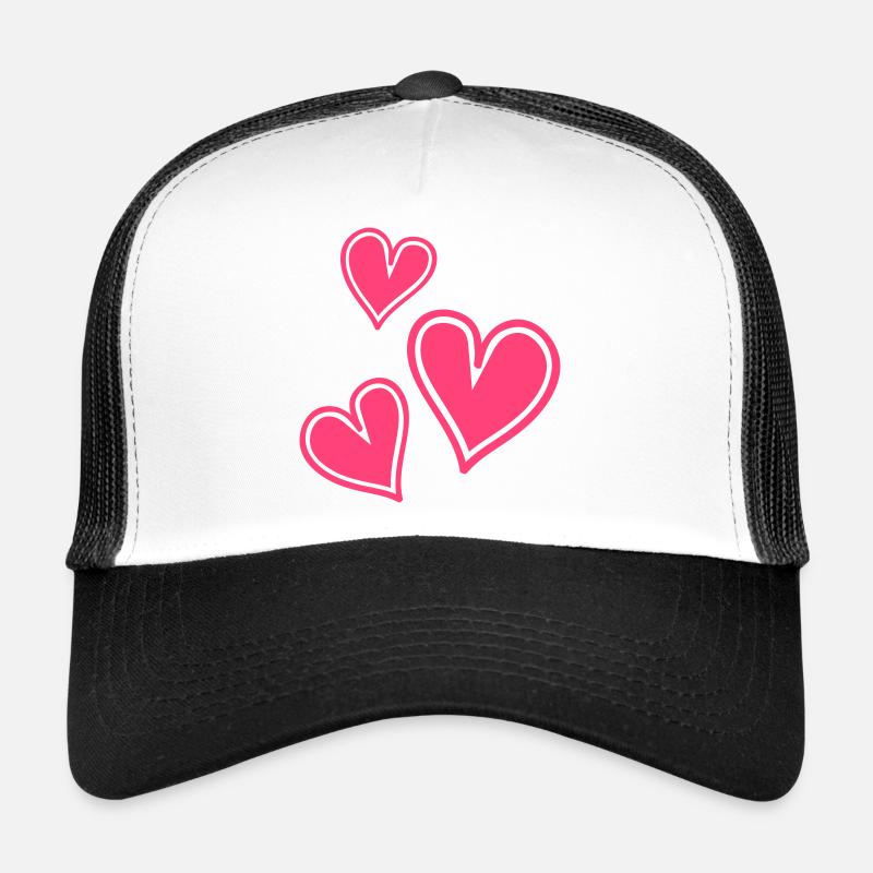 Herzen Hearts - Trucker Cap - Weiß/Schwarz