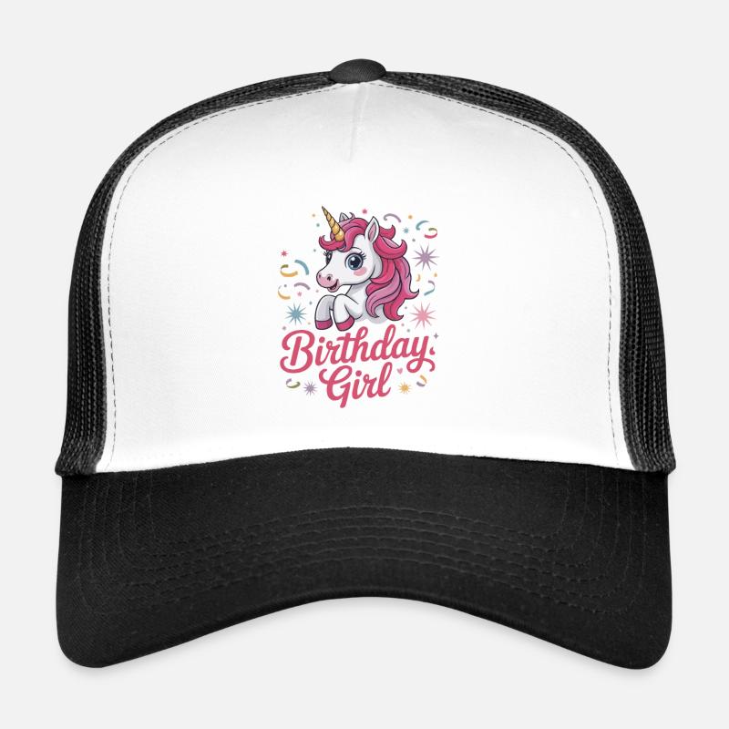 Fille d’anniversaire - Conception d’anniversaire de licorne mignonne Casquette trucker 
