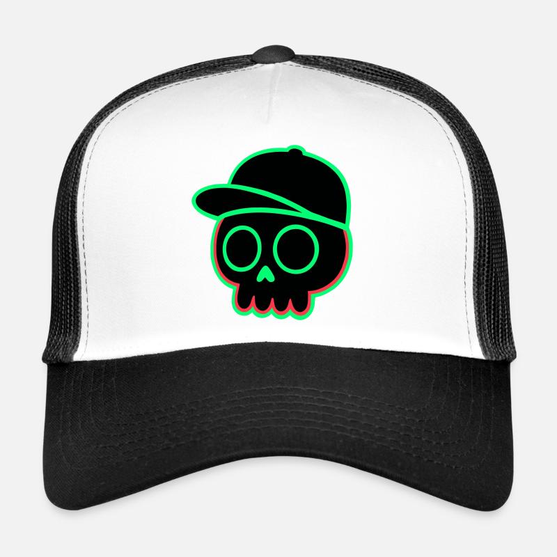 Neon Skull Cap Trucker Cap