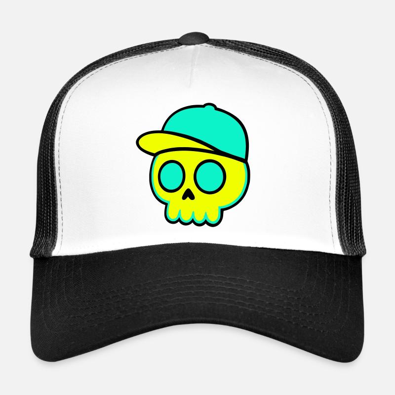 Neon Skull Cap Streetwear Trucker Cap