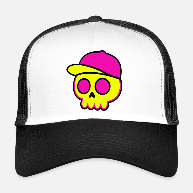 Neon Skull Cap Design Trucker Cap