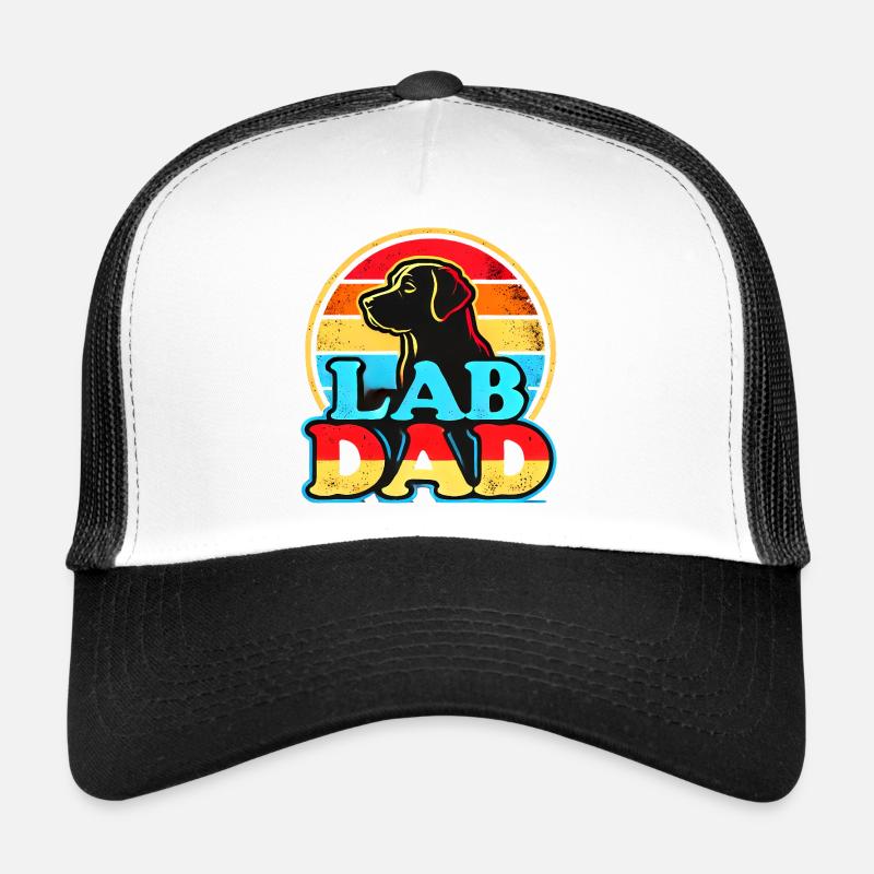 Retro Lab Dad, Labrador Dog Dad  Trucker Cap