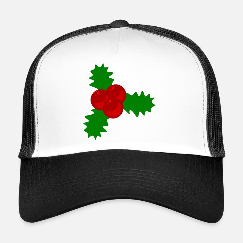 Motif de Noël Baies de Houx Casquette trucker 