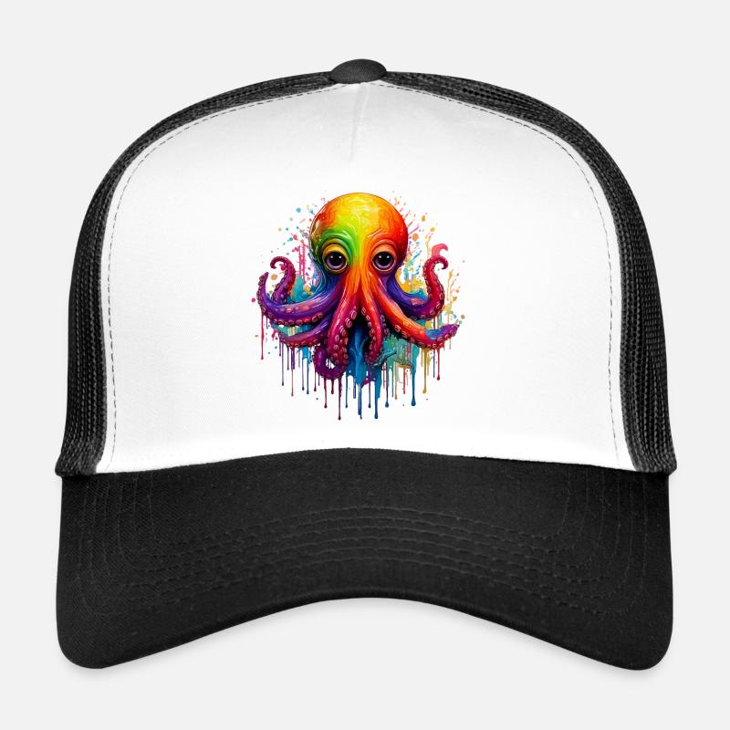 Farbenfroher Oktopus Splash Trucker Cap