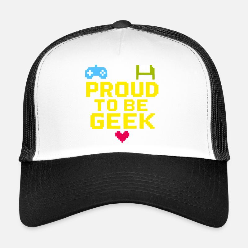 Stolzer Retro-Pixel-Geek Trucker Cap