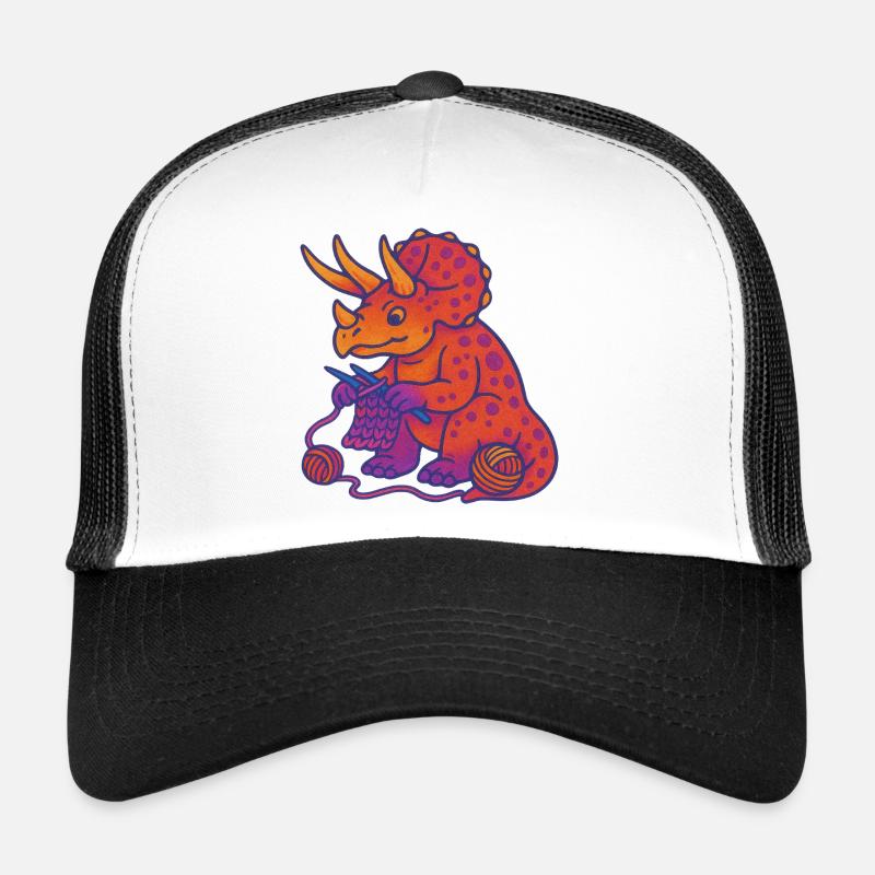 Tricot Dino Triceratops Neon Gradient Casquette trucker 