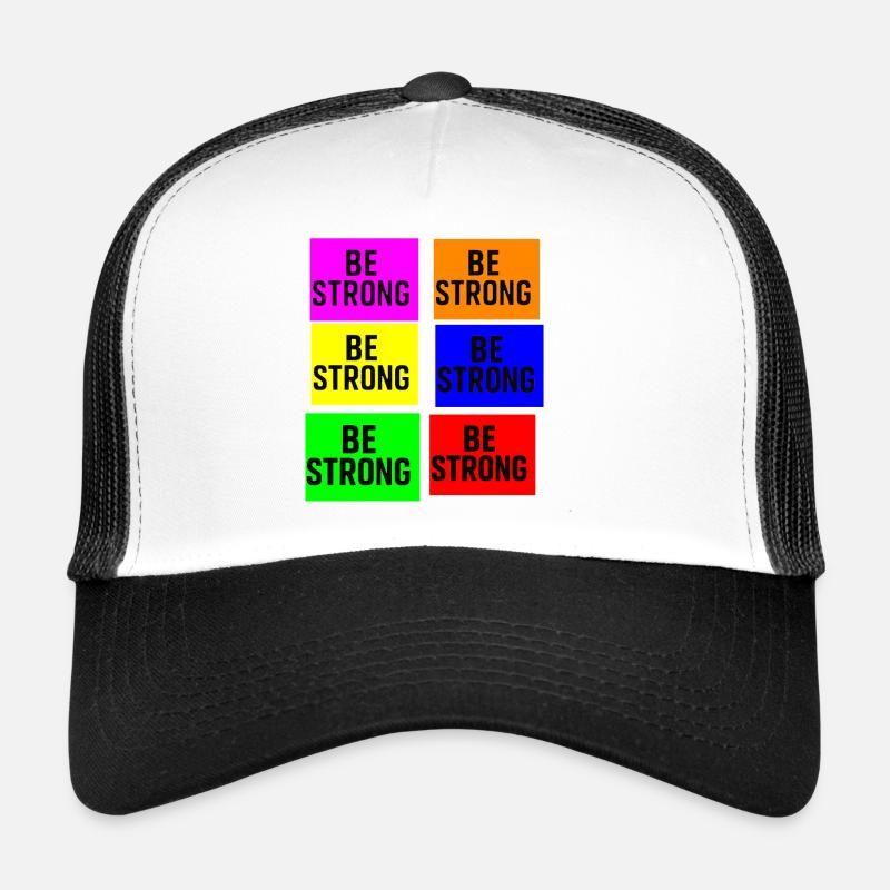 Seien Sie stark Farbblock-Typografie Trucker Cap