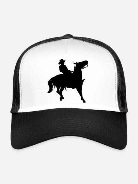 Cow-boy - Casquette trucker  - blanc/noir - Devant