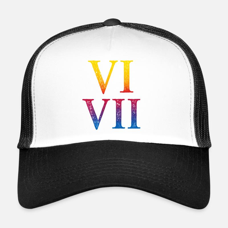 67 Meme VII Roman Numeral Stack Trucker Cap