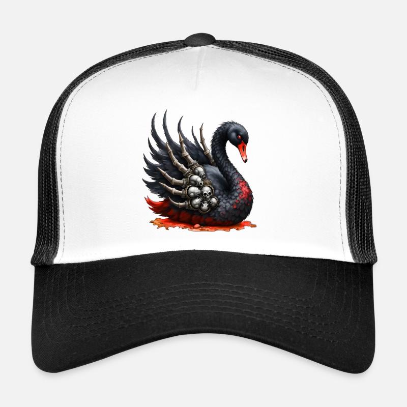 Black Swan with Skulls Trucker Cap