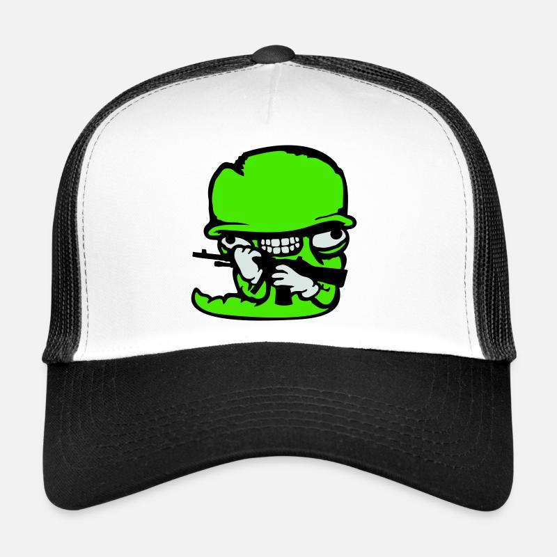 Worm Soldier Crazy Helmet Weapon Aggressive Wild Fun Trucker Cap
