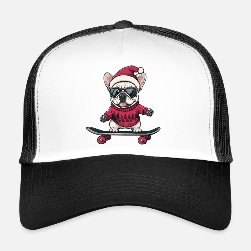Buldog Français Chien Noël Drôle Casquette trucker 