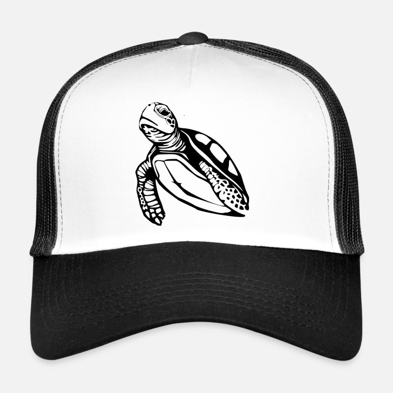 Schildkröten Schildkröten - Trucker Cap - Weiß/Schwarz