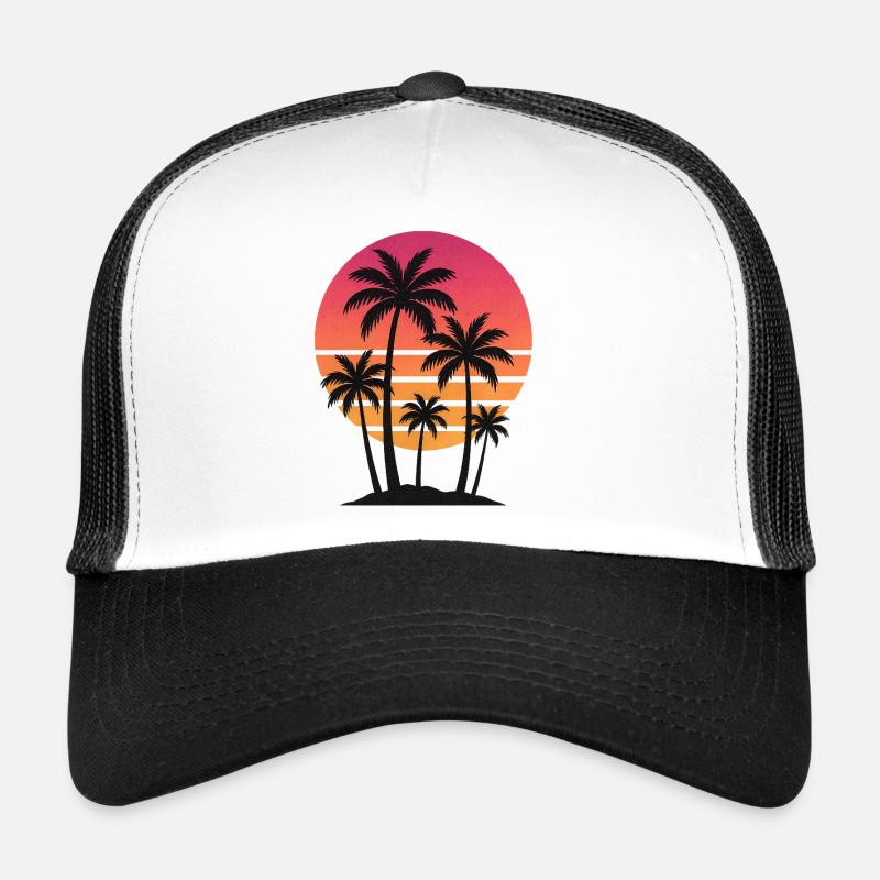 Palm Tree Sunset Trucker Cap