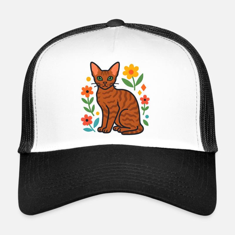 Le chat de Devon Rex dans la parade florale Casquette trucker 