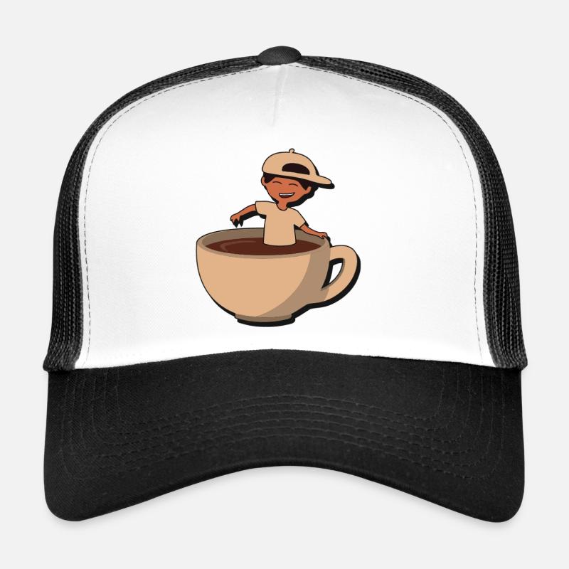 Éclaboussure de café Cup Buddy - Casquette trucker  - blanc/noir