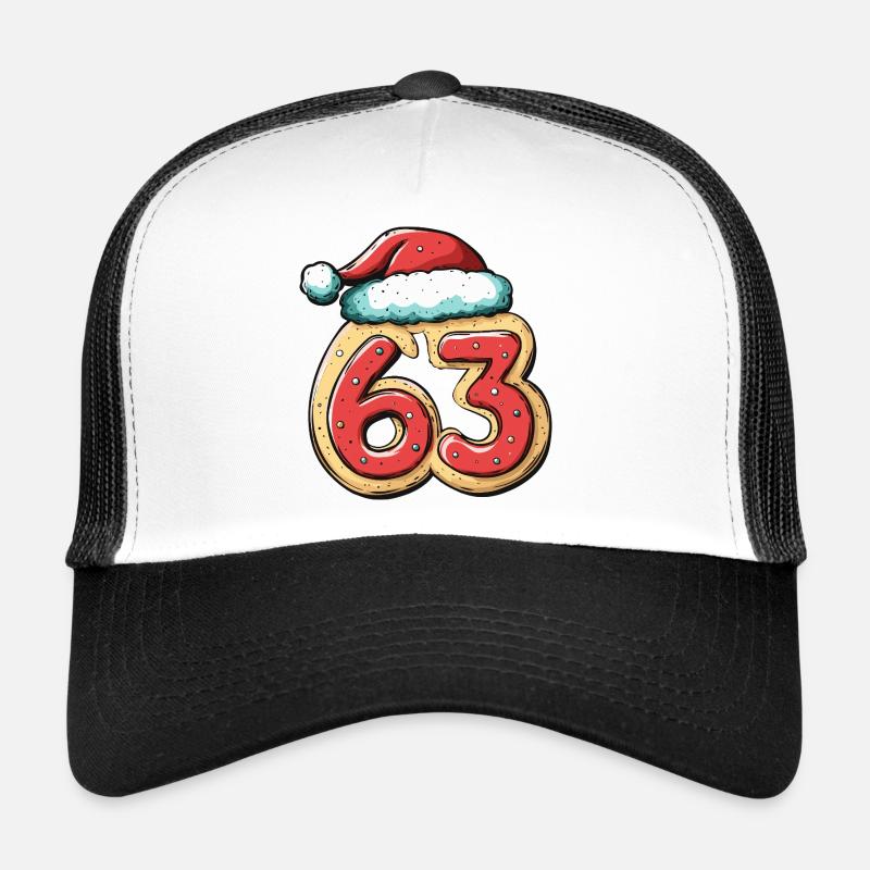 63 Zahl Keks Weihnachten - Trucker cap - hvid/sort