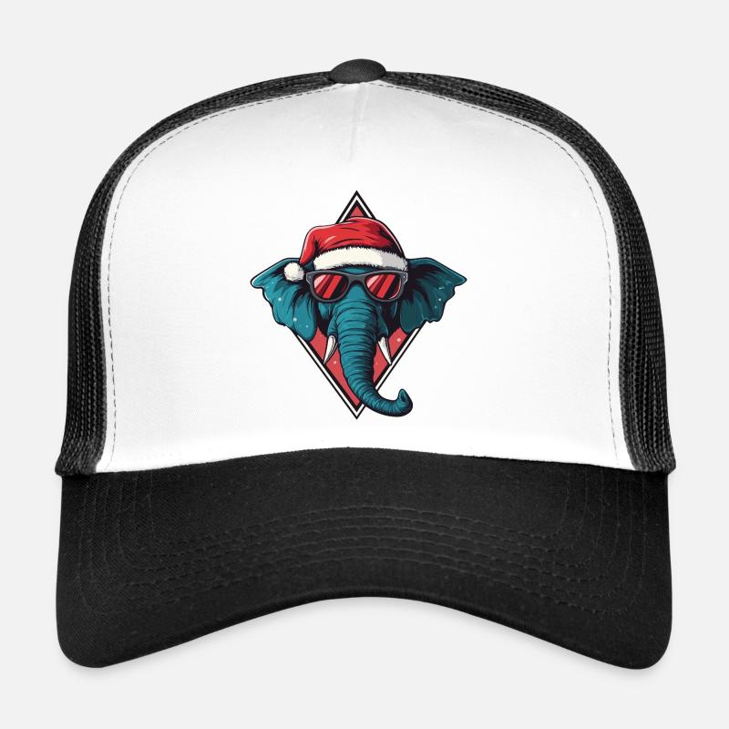 Père Noël éléphant avec des lunettes de soleil Casquette trucker 