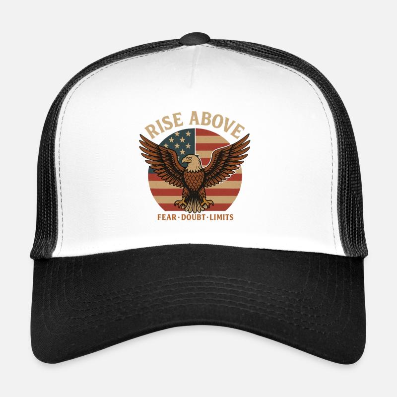 Vintage Eagle Design USA Flag & Saying Trucker Cap