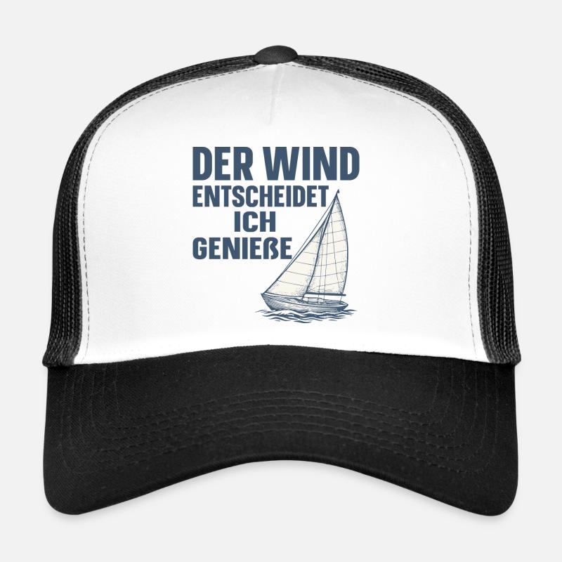 Le vent décide, j’en profite. Motif de la voile Casquette trucker 
