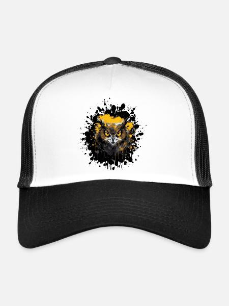 Owl Night Owl Splatter - Trucker Cap - white/black - Front