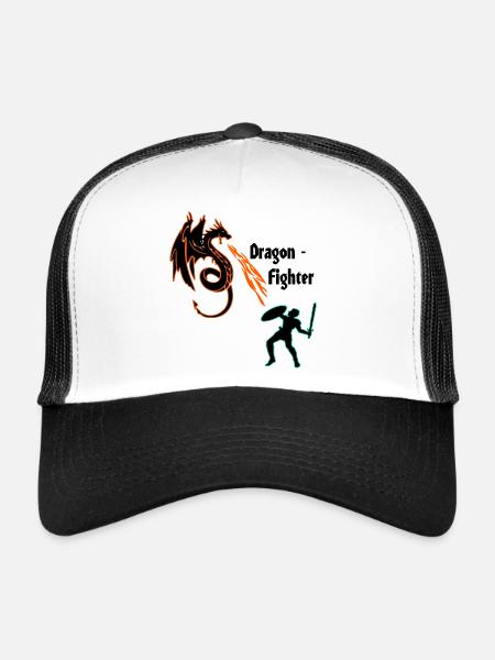 Dragon Fighter - Casquette trucker  - blanc/noir - Devant