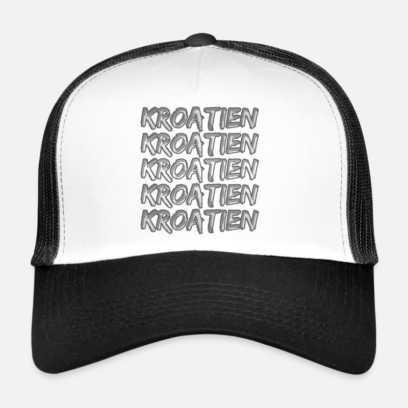 Kroatien - Trucker Cap - Weiß/Schwarz