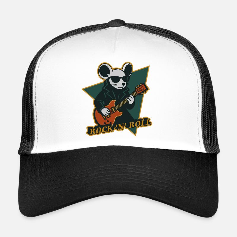 Souris avec guitare Cartoon cool Casquette trucker 