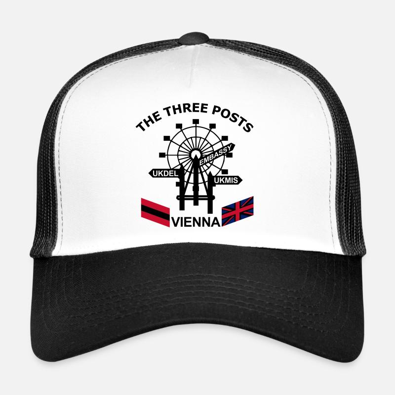 3_Posts - Casquette trucker  - blanc/noir