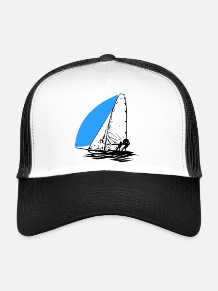 49er Sailing dinghy Sailboat Regatta Sailing Sailing Sports - Trucker Cap - white/black - Front
