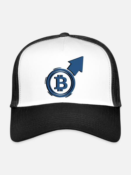 Bitcoin Bull Run Arrow To The Moon - Trucker Cap - white/black - Front