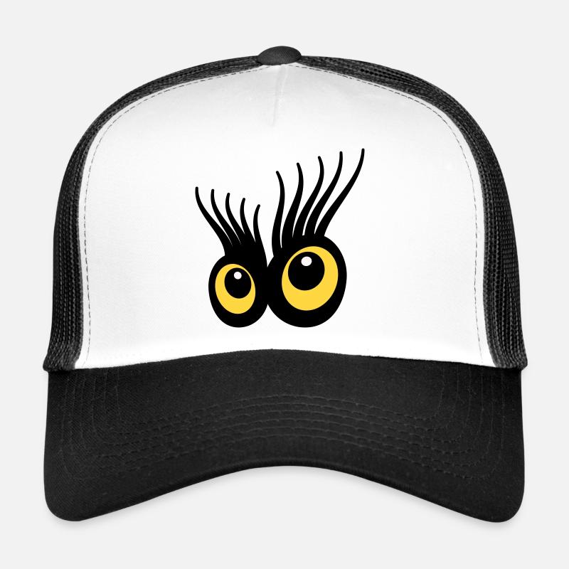 Yeux - Casquette trucker - blanc/noir