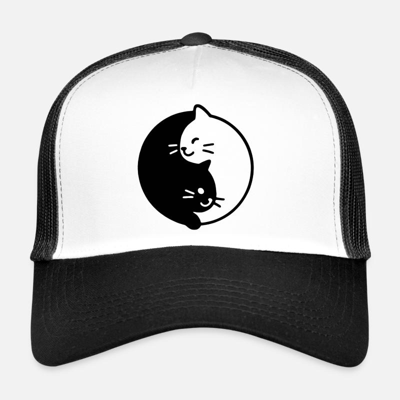 Yin und Yang katzen Duo - Trucker Cap - Weiß/Schwarz