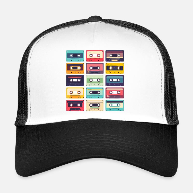 Motif Pop Art des cassettes Casquette trucker 