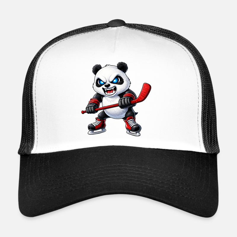 Süßer Panda Eishockeyspieler Aggressiver Hockey Ca Trucker Cap